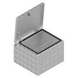 DE HAAN BOX S - waterdichte en stofdichte aluminium traanplaat disselkist 420x390x295 mm - voorzien van vlinderslot of spansluiting