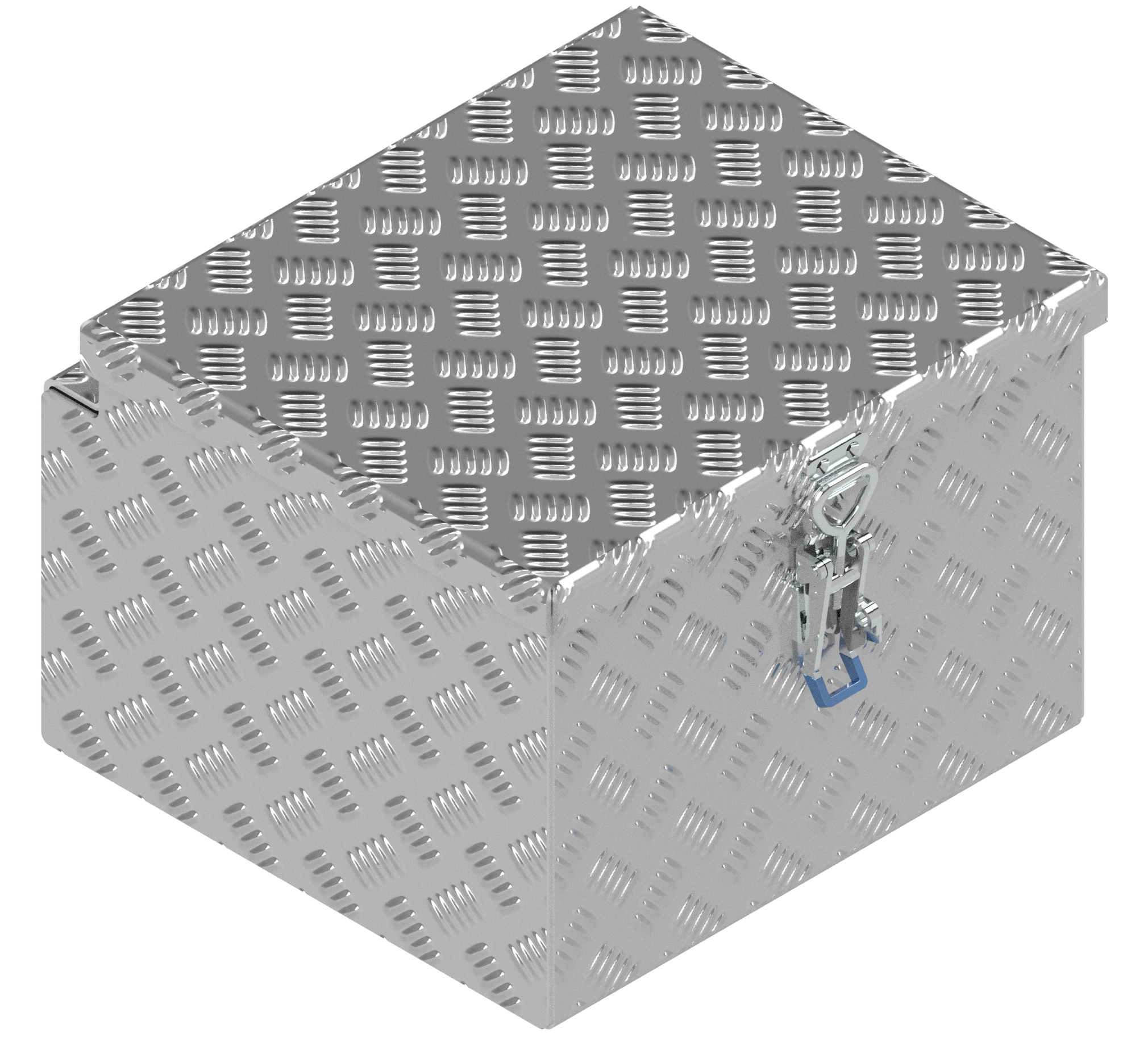 DE HAAN BOX S - waterdichte en stofdichte aluminium traanplaat disselkist 420x390x295 mm - voorzien van vlinderslot of spansluiting