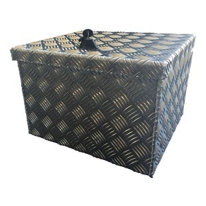 DE HAAN BOX S - waterdichte en stofdichte aluminium traanplaat disselkist 420x390x295 mm - voorzien van vlinderslot of spansluiting
