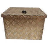 DE HAAN BOX S - waterdichte en stofdichte aluminium traanplaat disselkist 420x390x295 mm - voorzien van vlinderslot of spansluiting