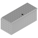 DE HAAN BOX W - 918x391x380 mm - waterdichte en stofdichte aluminium traanplaat disselkist  - voorzien van vlinderslot, spansluiting of t-sluiting