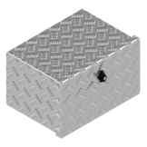 DE HAAN BOX OK - 414x240x300 mm - waterdichte en stofdichte aluminium traanplaat disselkist  - voorzien van vlinderslot of t-sluiting