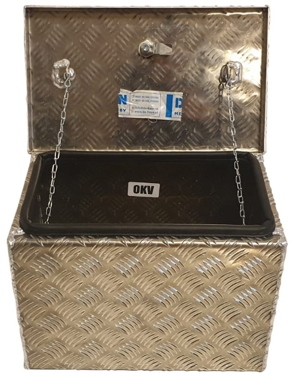 DE HAAN BOX OK - 414x240x300 mm - waterdichte en stofdichte aluminium traanplaat disselkist  - voorzien van vlinderslot of t-sluiting