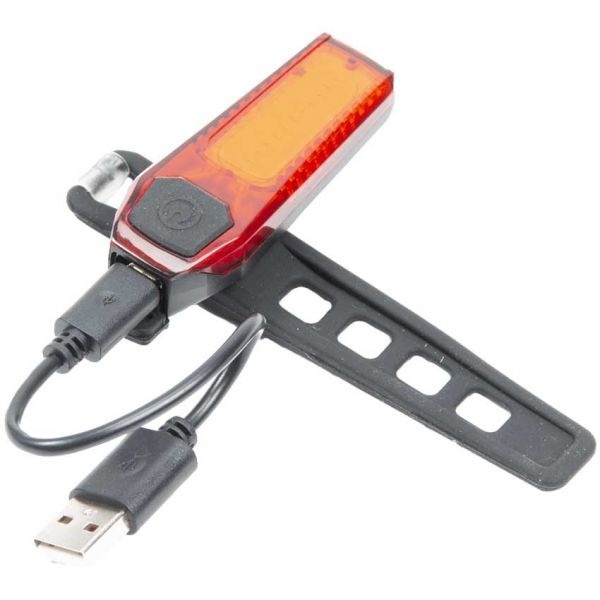 Robuuste oplaadbare LED fietsverlichting met grote lichtopbrengst - rood - inclusief micro USB kabel