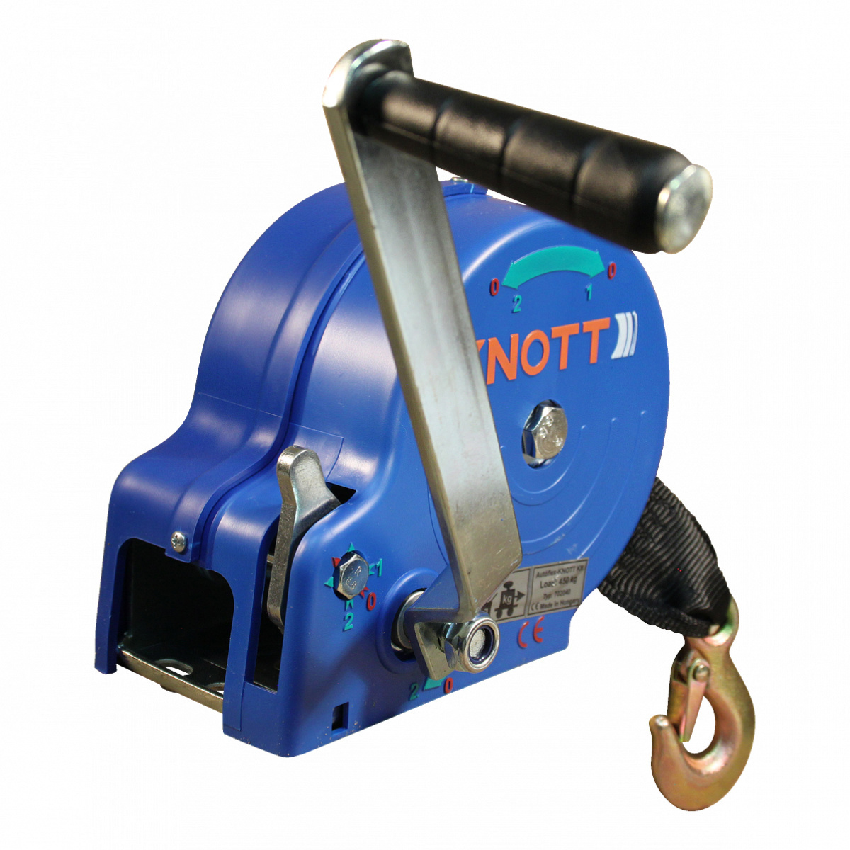 Ongeremde handlier - 450/225 kg - inclusief lierband en lasthaak