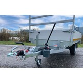 Geremde Eduard achterwaartse kipper - 256x150 cm - 2700 kg bruto laadvermogen - handpomp - 63 cm laadvloerhoogte