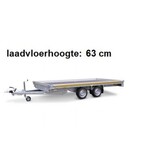 Geremde Eduard multitransporter - 506x200 cm - 3000 kg bruto laadvermogen - 63 cm laadvloerhoogte - 10 cm borden - inclusief oprijplaten en handlier