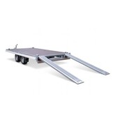 Geremde Eduard multitransporter - 506x200 cm - 3000 kg bruto laadvermogen - 63 cm laadvloerhoogte - 10 cm borden - inclusief oprijplaten en handlier