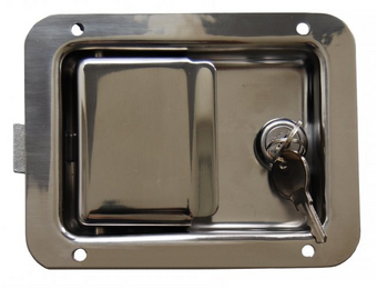 Gepolijst inbouwslot RVS - 140x108 mm - 2 sleutels