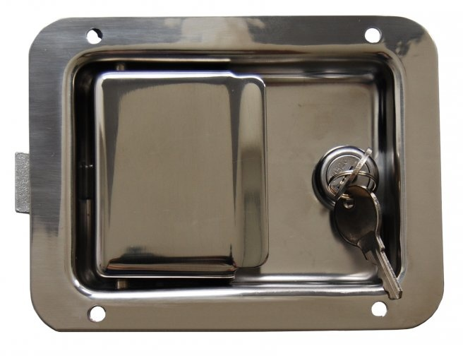 Gepolijst inbouwslot RVS - 140x108 mm - inclusief 2 sleutels