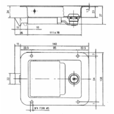 Gepolijst inbouwslot RVS - 140x108 mm - inclusief 2 sleutels