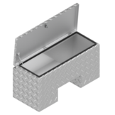 DE HAAN BOX IN - 800x361x400 mm - waterdichte en stofdichte aluminium traanplaat disselkist - voorzien van vlinderslot