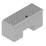 DE HAAN BOX IN - 800x361x400 mm - waterdichte en stofdichte aluminium traanplaat disselkist - voorzien van vlinderslot