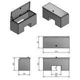 DE HAAN BOX IN - 800x361x400 mm - waterdichte en stofdichte aluminium traanplaat disselkist - voorzien van vlinderslot