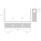 Steun voor kielrol 218x110 mm
