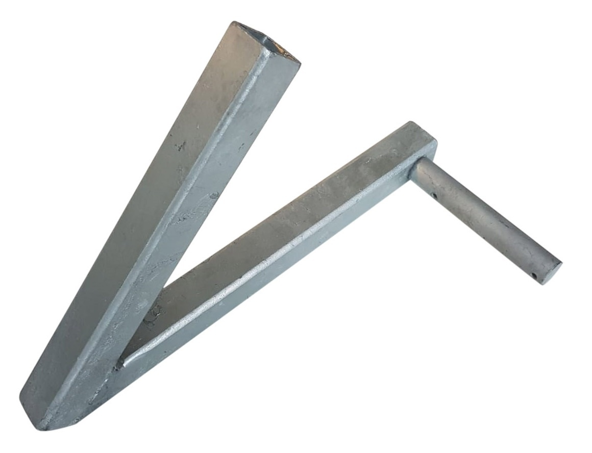 Enkelzijdige steun/centreerpoot voor boegrol - links