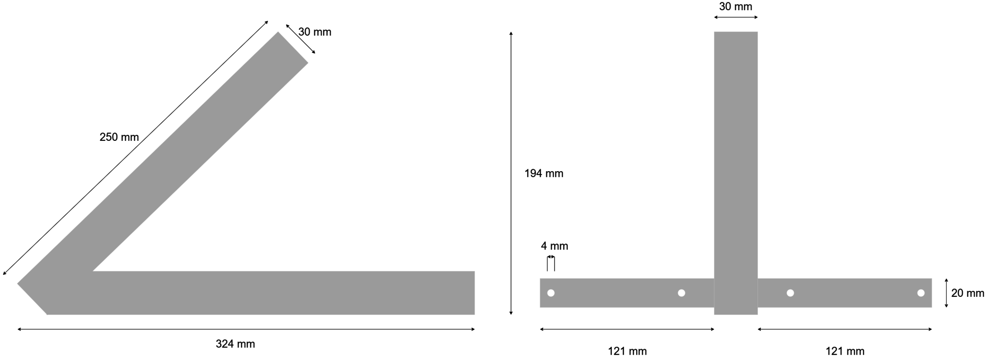 Centreerset links/rechts - inclusief stroppenplaten - 4.00-4 & 3.00-8