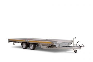 Geremde Eduard autotransporter - 506x220 cm - 3000 kg bruto laadvermogen - 56 cm laadvloerhoogte - kantelbaar met oprijplaten - 30 cm borden