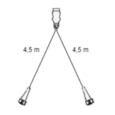 Aspock hoofdkabel - 4,5 meter lang - 13-polig - voorzien van 5-polige connectoren