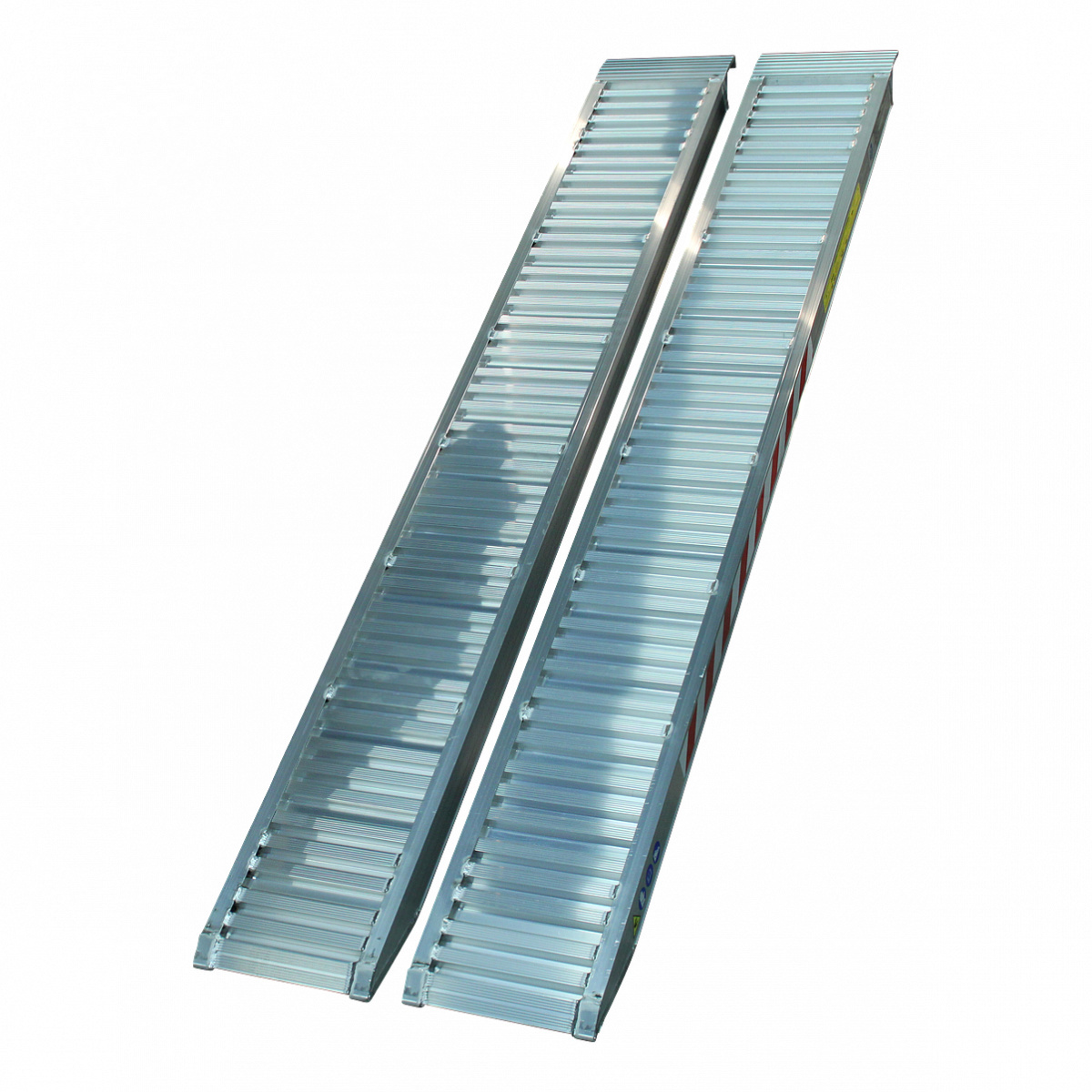 Set aluminium oprijplaten met lange lip - 2450 kg - 238x30x8 cm  - voorzien van haak bevestiging