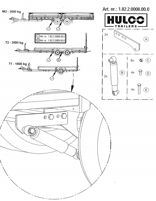 Hulco MEDAX/TERRAX schokbrekers 1800 kg - as 1