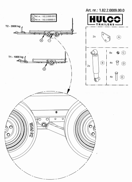 Hulco MEDAX/TERRAX schokbrekers 1800 kg - as 2