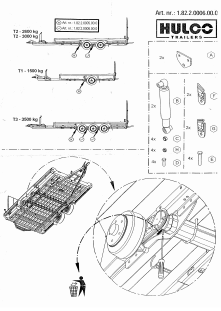 Hulco MEDAX/TERRAX schokbrekers 1500 kg - as 2/3 of 2/2