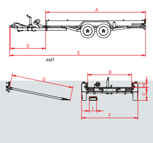 Anssems AMT 3000 - 3000 kg bruto laadvermogen - 507x200 cm laadoppervlak - geremd