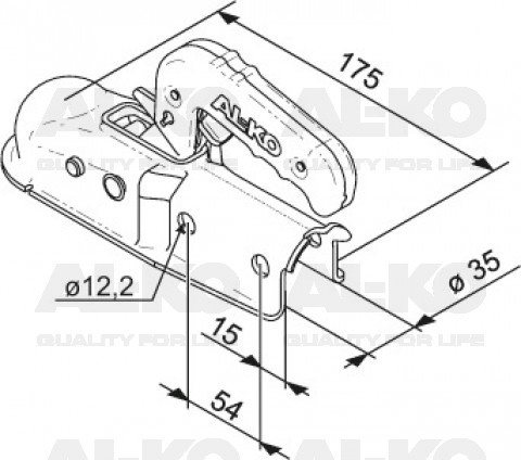 AL-KO AK7-A - rond 35 mm - 750 kg - geremde koppeling