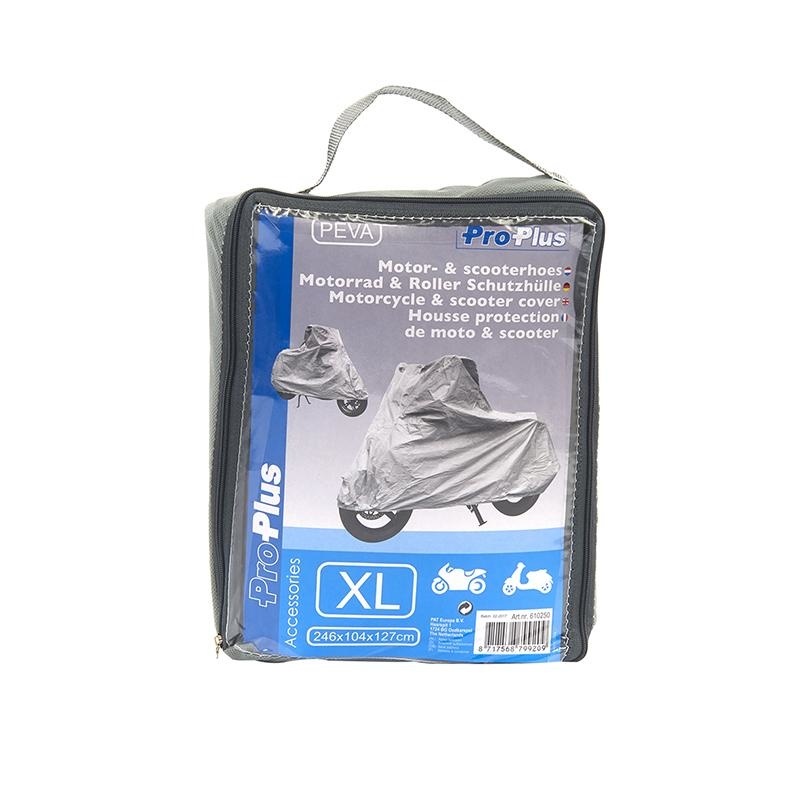 ProPlus Motorhoes/scooterhoes XL - 246x104x127 cm - PEVA - zilver