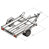 Kantelbare motoraanhanger voor 3 motoren - 220x155 cm - 750 kg ongeremd