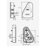 Aspock Earpoint LED links - inclusief mistlamp - 146x219x52,5 mm