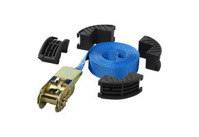 Spanband blauw 500x2,5 cm - met randbeschermers