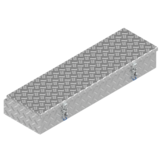 DE HAAN BOX HE - 1200x391x190 mm - waterdichte en stofdichte aluminium traanplaat disselkist - voorzien van vlinderslot of t-sluiting