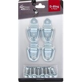 Premium D-ringen van Acebikes - verpakt in blister - inclusief bevestigingsmaterialen