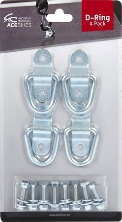Premium D-ringen van Acebikes - verpakt in blister - inclusief bevestigingsmaterialen