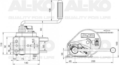 Geremde handlier van AL-KO - inclusief afrolautomaat en 6 meter band voor slepen