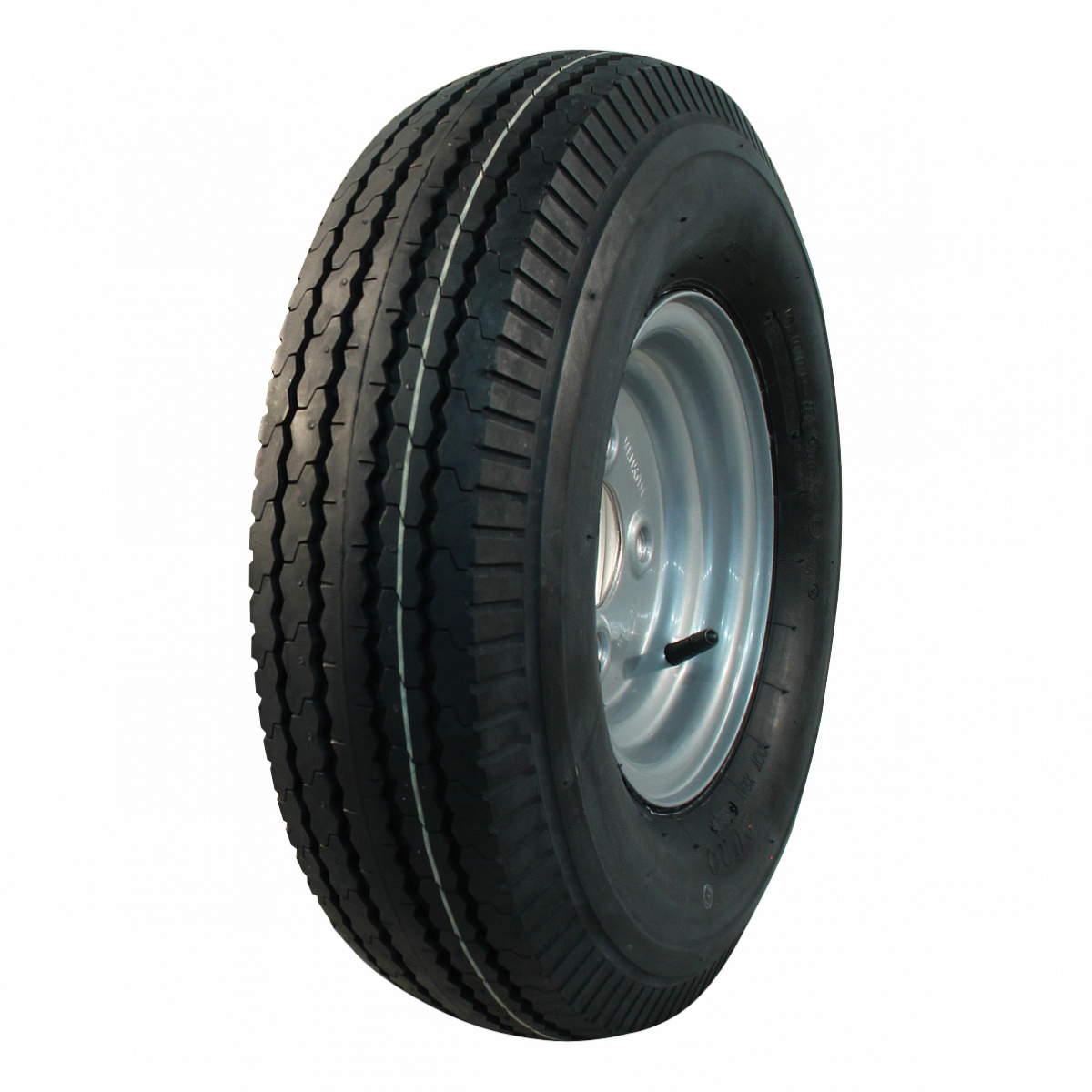 Compleet 8 inch wiel 5.00-8 band + velg - opel steek: 4x100 - 6PR - 400 kg - 60 mm naafdiameter