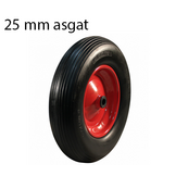 4.00-8 kruiwagenwiel - Anti-lek met stalen velg - 200 kg maximale belasting - 25 mm asgat/naafdiameter - inclusief kogellager