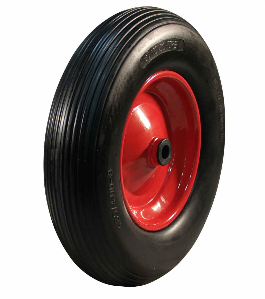 4.00-8 kruiwagenwiel - Anti-lek met stalen velg - 200 kg maximale belasting - 25 mm asgat/naafdiameter - inclusief kogellager