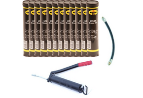 Vetspuit met slang en 12 patronen