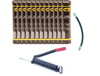 Vetspuit met slang en 12 patronen