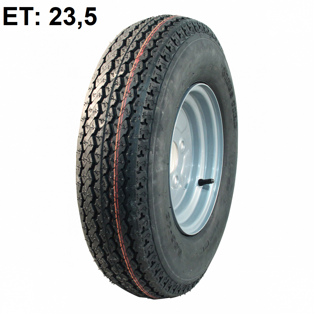 Compleet 10 inch wiel - 5.00-10 band + velg - opel steek: 4x100 - 6PR - 440 kg - 60 mm naafdiameter