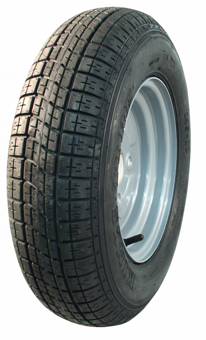 Compleet 10 inch wiel - 145/80-10 band + velg - franse steek: 4x115 - 6PR - 400 kg - 85 mm naafdiameter