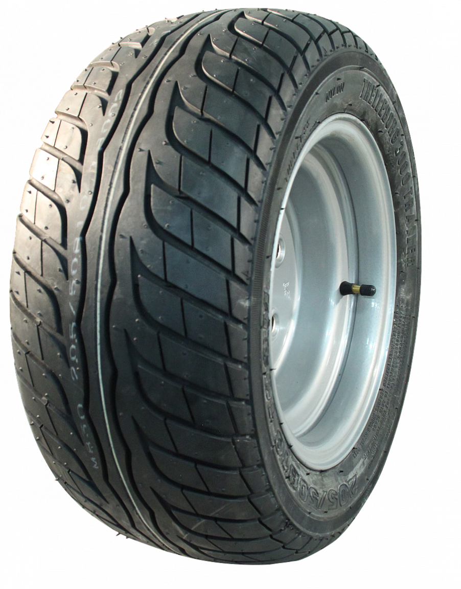 Compleet 10 inch wiel -20.5x8.00-10 -  band + velg - opel steek: 4x100 - 8PR - 500 kg - 60 mm naafdiameter