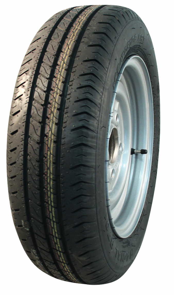 Compleet 13 inch wiel - 155R13  band + velg -steek: 4x130 - 500  kg -  85 mm asgat/naafdiameter