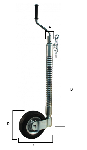 Ifor Williams neuswiel - 48 mm - geribt - 200 kg - stalen velg