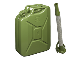Metalen jerrycan 20 liter met metalen schenktuit