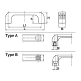 Beugelgreep met messingbus M8 & M8x12 flensschoef