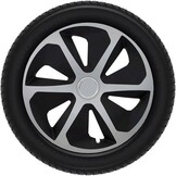 Wieldoppenset roco 4 Stuks voor 13 Inch velgen - zilver/zwart